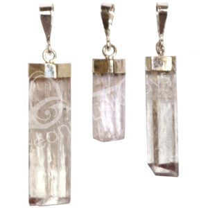 (CLOSE OUT) STERLING SILVER - PENDANT KUNZITE POLISHED 1-2"