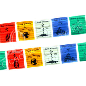 (CLOSE OUT) PRAYER FLAG - COTTON FENG SHUI ELEMENTS 84"L