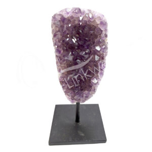 Amethyst Uruguayan C Polished Geode on Metal Stand