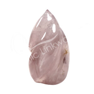 Polished Rose Quartz Flame Shape