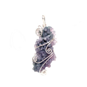 PENDANT - WIRE WRAP AGATE, GRAPE 1.25-2.5"