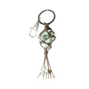 Green Aventurine in Net Keychain for Prosperity