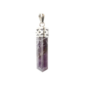 STERLING SILVER - PENDANT POLISHED POINT AMETHYST 1.5"L