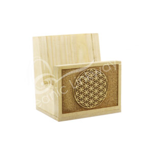 Wood Stand for Slice engraved with a flower of life (Pack of 3)