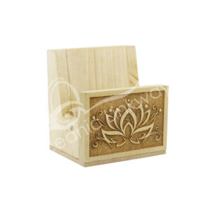 Wood Stand for Slice engraved with a Lotus Flower (Pack of 3)