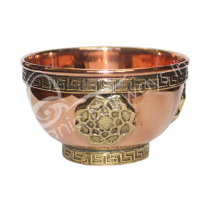 Lotus Embossed Copper Offering Bowl