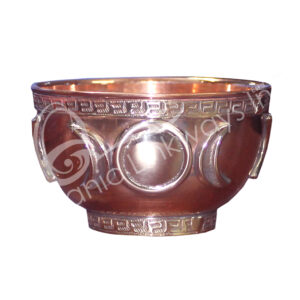 Triple Moon Embossed Copper Offering Bowl