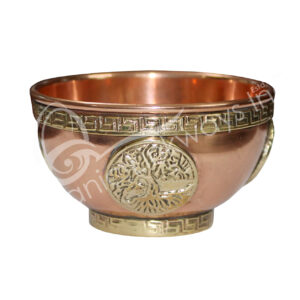 Tree of Life Embossed Copper Offering Bowl