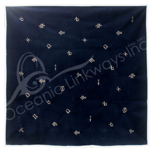Velvet Altar Cloth with Runes Embroidery & Satin Border