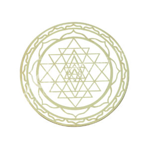 Sri Yantra Brass Crystal Grid 6" Diameter