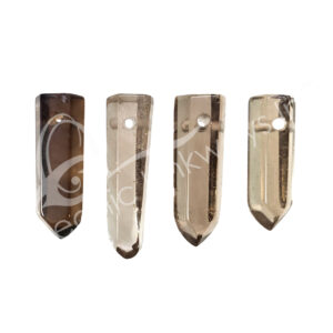 PENDANT - POINT WITH 2 MM HOLE 6 SIDES SMOKY QUARTZ 1-2"