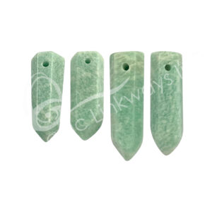 PENDANT - POINT WITH 2 MM HOLE 6 SIDES AMAZONITE 1-2"
