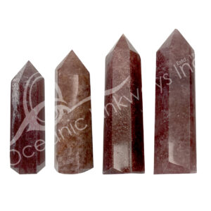 Polished Strawberry Quartz 6 Sides Obelisk