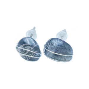 Labradorite Wire Wrap Sterling Silver Earrings Studs