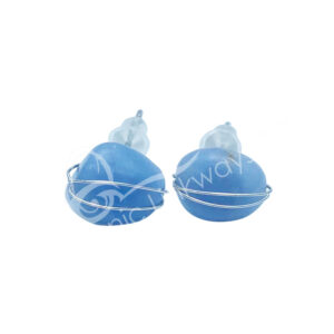 Angelite Wire Wrap Sterling Silver Earrings Studs