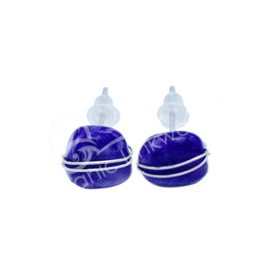 Charoite Wire Wrap Sterling Silver Earrings Studs