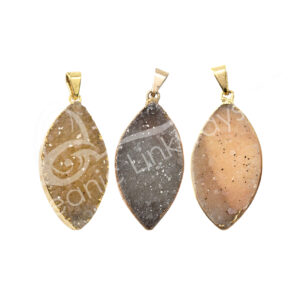 (CLOSE OUT) PENDANT - AMETHYST A DRUSE MARQUIZE 1.25''