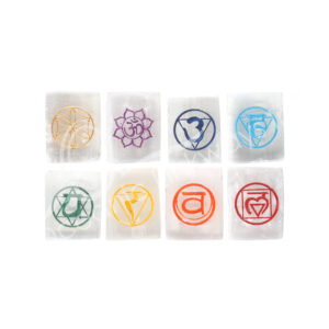 Selenite Chakra Charger Plaque