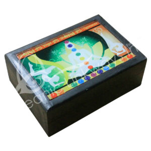 BOX - WOOD YOGA LOTUS PRINTED 5 X 7"