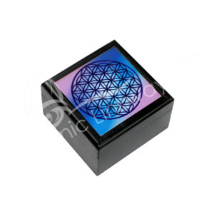Flower of Life Printed on Black Wood Box