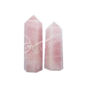 Polished Rose Quartz 6 Sides Obelisk