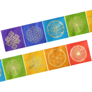 (CLOSE OUT) PRAYER FLAG - COTTON GEOMETRIC 98"L