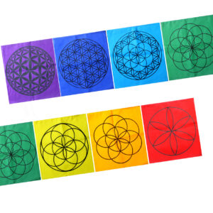 Chakra Flower of Life Cotton Prayer Flag