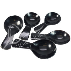 (CLOSE OUT) SPOON - HORN, BLACK (PK 5) 2"W x 3.5"L