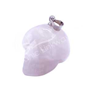 Rose Quartz Skull Pendant