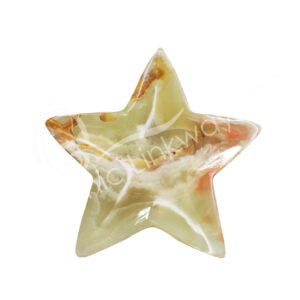PLATE - ONYX, GREEN STAR 4"
