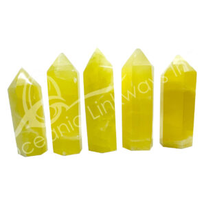 Polished Lemon Calcite Obelisk 6 Sides
