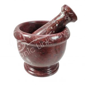 Red Zebra Marble Mortar & Pestle 4"