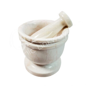 MORTAR & PESTLE - MARBLE, WHITE 4"