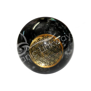 Black Tourmaline in Orgone with Flower of Life