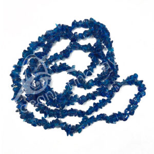 (CLOSE OUT) CHIPS NECKLACE - GLASS, BLUE 36"L