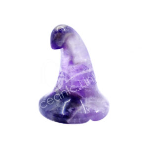 Amethyst Witch's Hat Carving with Engraved Pentacle (Pack of 2)