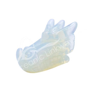 Opalite Dragon's Head Carving (Pack of 2)