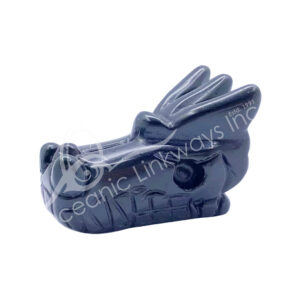 Black Obsidian Dragon's Head Carving (Pack of 2)
