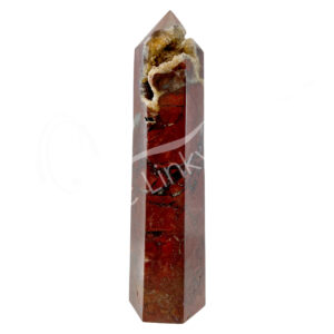 Polished Red Petrified Wood Obelisk Mixed 4 and 6 Sides