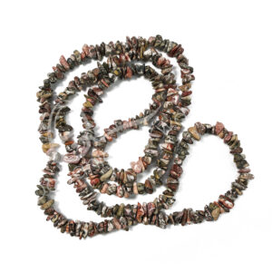 (CLOSE OUT) CHIPS NECKLACE - JASPER, LEOPARD SKIN 36"L