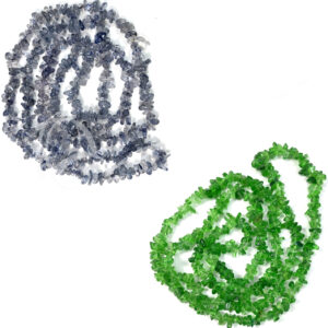 (CLOSE OUT) CHIPS NECKLACE - GLASS, MIXED 36"L