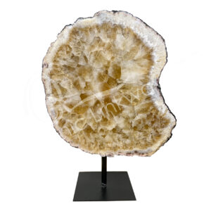 SPECIMEN - CITRINE RING ON METAL STAND 7-12"