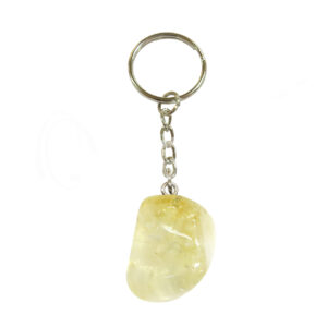 KEYCHAIN - TUMBLED STONE CITRINE  3-3.5"L