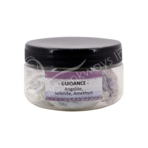 Angelite and Selenite and Amethyst Chips Stones in Jar Guidance Kit