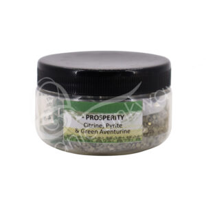 Citrine and Pyrite and Green Aventurine Stones in jar for Prosperity