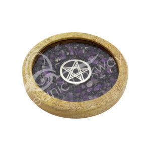 Pentacle with Black Tourmaline & Amethyst Coaster