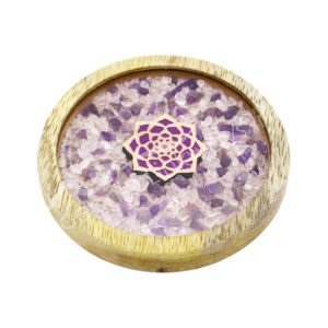 Lotus with Rose Quartz & Amethyst Coaster
