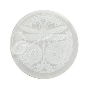 Selenite Dragonfly Engraved Incense Holder