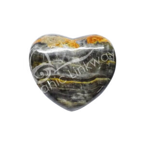 Polished Onyx with Stripes Puffed Heart