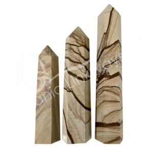 Polished Picture Jasper Six Sides Obelisk